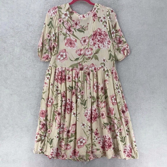 Lara Prairie Dress Women Large Cottegecore Floral Midi Button Rayon Southwestern - Picture 3 of 14